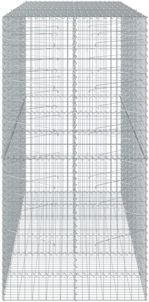 Galvanized Iron Gabion Basket with Cover 118.1x39.4x78.7 Outdoor Metal Raised Garden Bed Planter Box for Landscaping Privacy Screens &amp Stone Retaining Walls