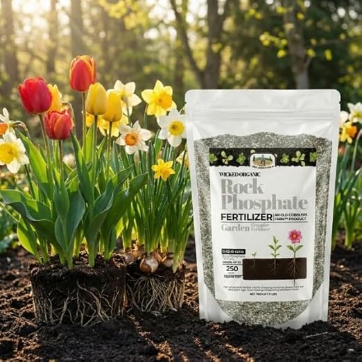 Old Cobblers Farm™ Wicked Organics 0-12-0 Fertilizer - Rock Phosphate - Boosts Roots Flowering Fruiting &amp Soil Health for Gardens (5 lbs | 10 lbs | 15 lbs | 20 lbs) (15 lbs)