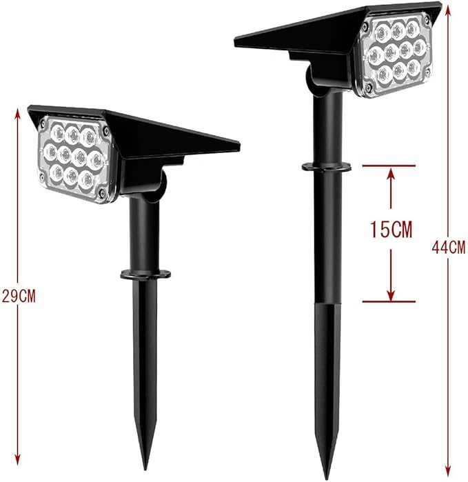 T-SUNUS 20 LED Solar Spotlights IP65 Waterproof 2-in-1 Outdoor Solar Landscape Light for Yard Garden Driveway Porch Walkway Pool Patio 2 Pack Cold White