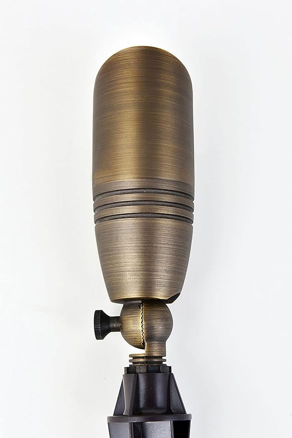 Elitco Lighting Modern Bright Home Decorative Outdoor Cast Brass spot Light 3 wx 8.5 h with Spring and an Adjustable knob