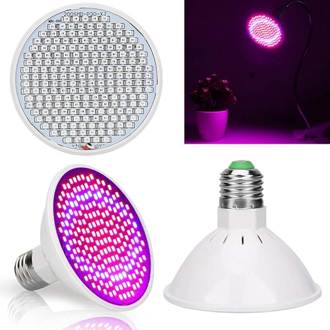 LED Grow Light AC 85-265V 120W LED Plant Bulbs 200 LEDs Clip Desk Lamp Full Spectrum with 360 Degree Flexible Gooseneck Light for Office Home Indoor Garden Greenhouse