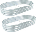 2 Pack 6x3x1Ft Outdoor Metal Raised Garden Bed Flower for Planting Vegetables Herbs Flowers Oval Floor Planting Box Garden Bed Galvanized Steel