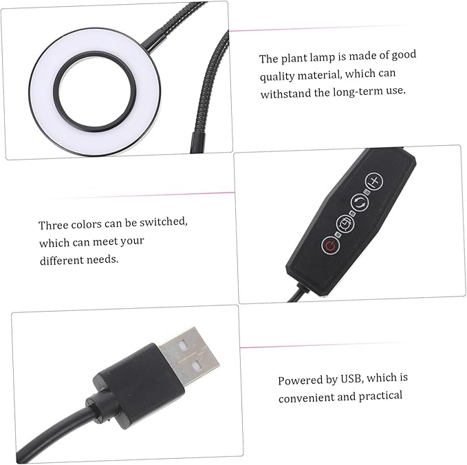 Convenient Double Headed LED Plant Growth Light Indoor Growing Lamp with USB Power Design for Plant Growth for Home and Office Use