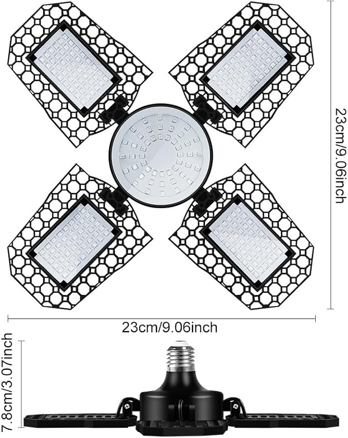 100W Deformable LED Full Spectrum Grow Lamp AC100-277V Indoor Plants Lights 4 Adjustable Panels Green Fill Lamps 110V Greenhouse Tent Hydroponics Garden Flower Seedling Red Bule Cultivation Lighting