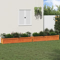 Garden Planter Set of 2 Waxed Brown Solid Pine Wood Large 70.9x70.9x12.2 inch Outdoor Raised Garden Bed for Vegetables Flowers Herbs