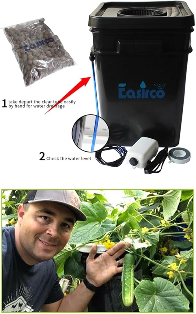 Hydroponic Equipment 15L 20L Full Complete Square Pot DWC Hydroponics System Cloner Bucket Indoor Garden Soilless Cultivation and Seedling Products Indoor Garden(20L)