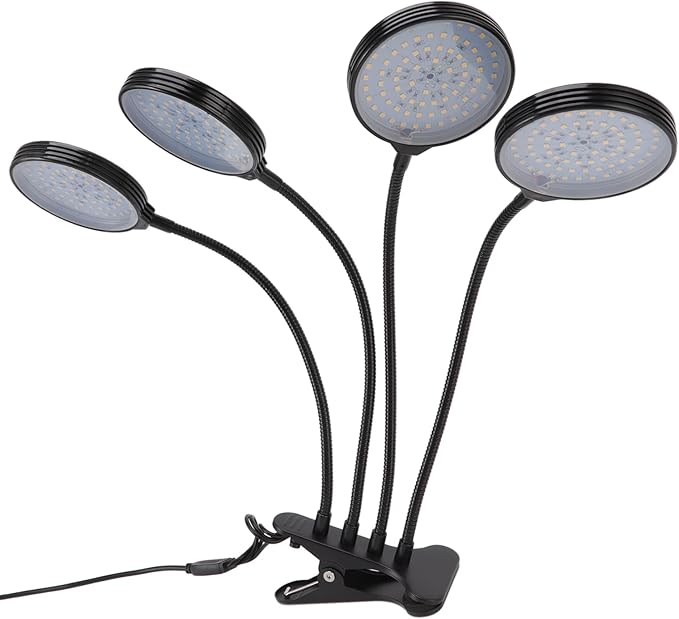 LED Grow Light 60W 4 Head LED Plant Growing Lights USB Power Supply Clip On Grow Lamp with 5 Dimmable Light Modes for Indoor Plants