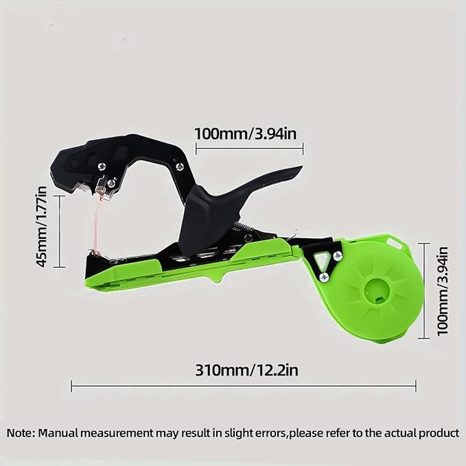 Plant Tying Machine 20 Tapener Tying Tool Plant Tying Tool with Spare Blade and a Box of Staple for Quick Bundling of Tomatoes Grapes and Vegetables (Green)