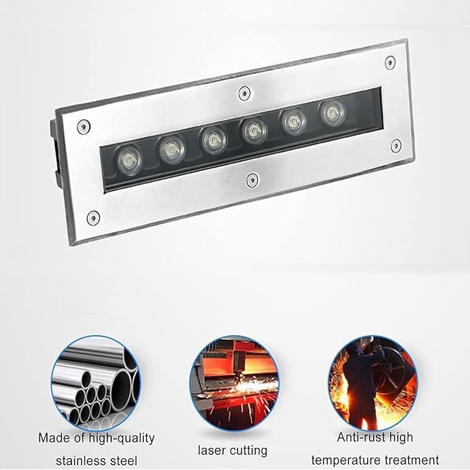 Outdoor Buried Lights - LED Landscape Lights Rectangle Ground Lights Garden Decorate Light Ip67 ?Waterproof LED Flood Light for Lawn Walkway YardDeck PatWarm White-18w