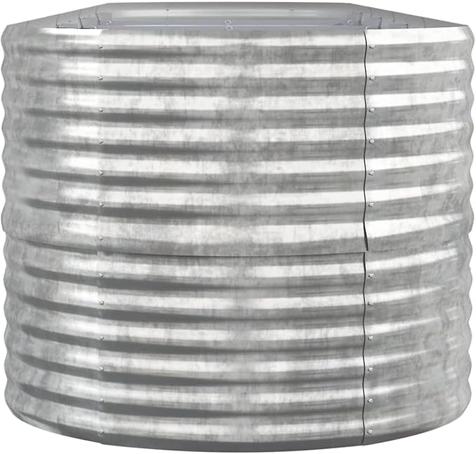 Garden Raised Bed Planter Raised Beds Raised Planter Box Planters for Outdoor Plants Garden Beds Powder-Coated Steel 144.9x31.5x26.8 Silver
