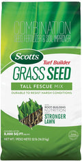 Scotts Turf Builder Grass Seed Tall Fescue Mix with Fertilizer and Soil Improver Resists Harsh Conditions 32 lbs.
