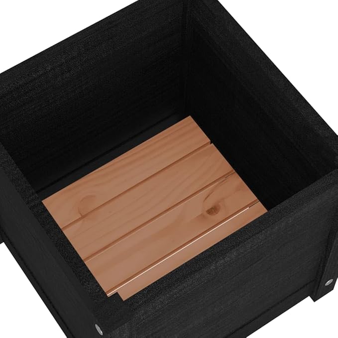 Garden Planters 2 pcs Horse Trough planters Planter Boxes Raised Flower Bed Garden beds Outdoor Suitable for Orchard Nursery Corridor Courtyard Black 15.7x15.7x15.7 Solid Wood Pine