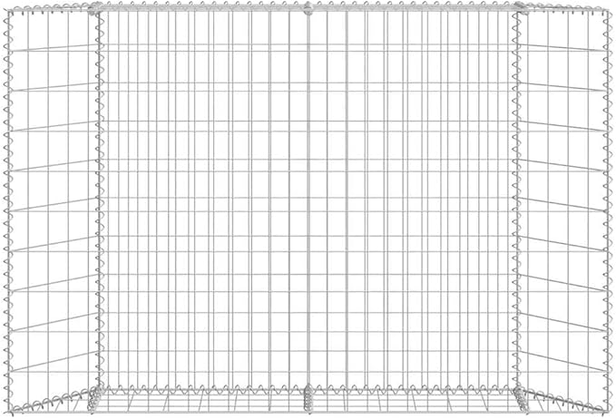 Gabion Raised Garden Bed Silver Galvanized Steel 59.1 x 7.9 x 39.4 in Trapezoidal Outdoor Planter Box for Flowers Durable Weather-Resistant Design