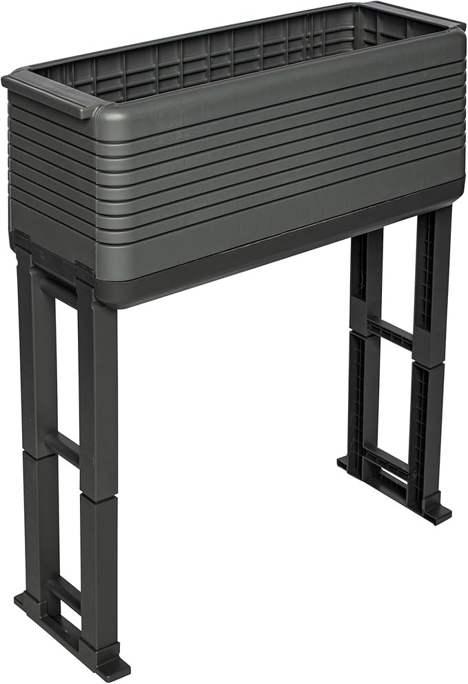 NuVue Modular Garden Planter 2-Pack Set - Innovative Planter Boxes for Indoor and Outdoor Gardening with Configurable Tiered Design Easy Install Gray/Gray Set of 2