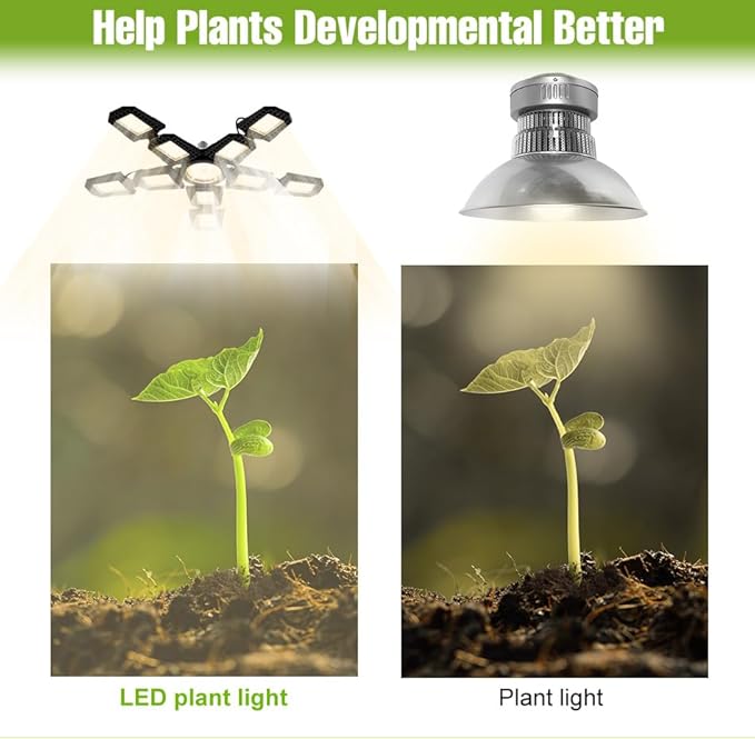 4Pcs 400W LED Plants Light E27 Deformable Grow Lamp Bulbs Seedling Hydroponic Fill Lamp 100-277V Foldable Greenhouse Tent Planting Box UV/IR Vegs Flower Fruit Cactus Potted Moss Cultivate Lighting