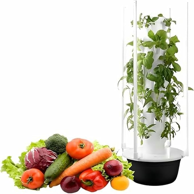 Indoor Hydroponics Tower Garden Kit -Vertical Planter with Pump - Smart Indoor Vegetable Growing System for Gardening Enthusiasts-