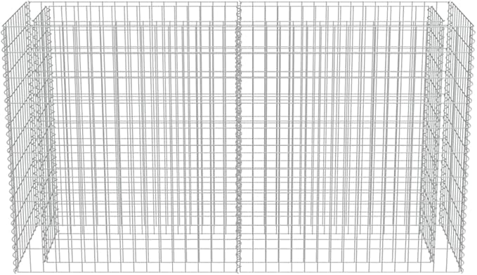 Gabion Planter Raised Bed Outdoor Garden Galvanized Steel Wire Mesh Grid Stone Wall Flower Raised Bed for Vegetables Flowers Plants 70.9x 19.7x 39.4