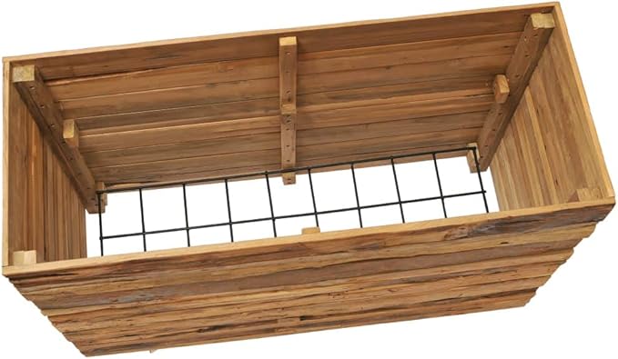 Elevated Garden Bed Planter Box | for Organic Herbs Vegetables Plants Flowers | Outdoor Planters Raised Bed 39.3x15.7x28.3 Recycled Teak and Steel [Lightning Shipping]