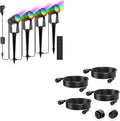 SUNTHIN 4 Pack RGBW Landscape Lighting with RemoteBundle with 4pcs 6.5FT Extension Cord