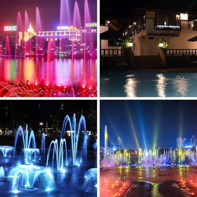Submersible RGB Lights - LED Ring Fountain Lamp IP68 Submersible Landscape Spotlight RGB Color Change Remote Control Waterproof Light for Garden Fountain Lighting(6w(12V)) (RGB+Remote 12w(12V))