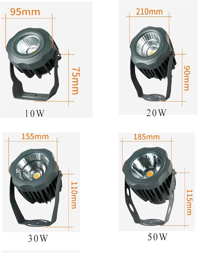 COB Flood Light Outdoor Spotlight IP65 Waterproof AC85-110V 180° Rotating LED Landscape Lights for Outside Wall Advertising Signs Lawn Landscape Lighting
