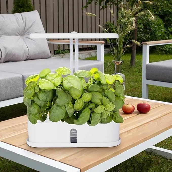 Hydroponics Growing System Full-Spectrum LED Plant Growth Light Intelligent Vegetable Germination Kit US Plug Black