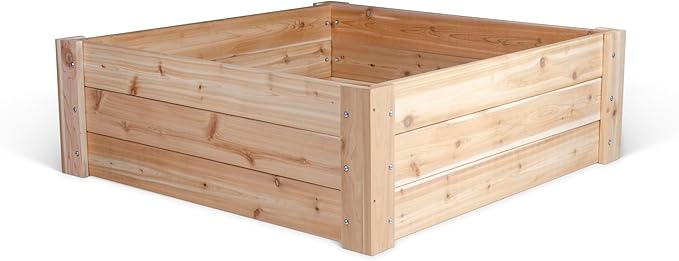 Infinite Cedar Premium Cedar Raised Garden Bed - 4' x 4' x 16.5 H - 1 Thick Wood