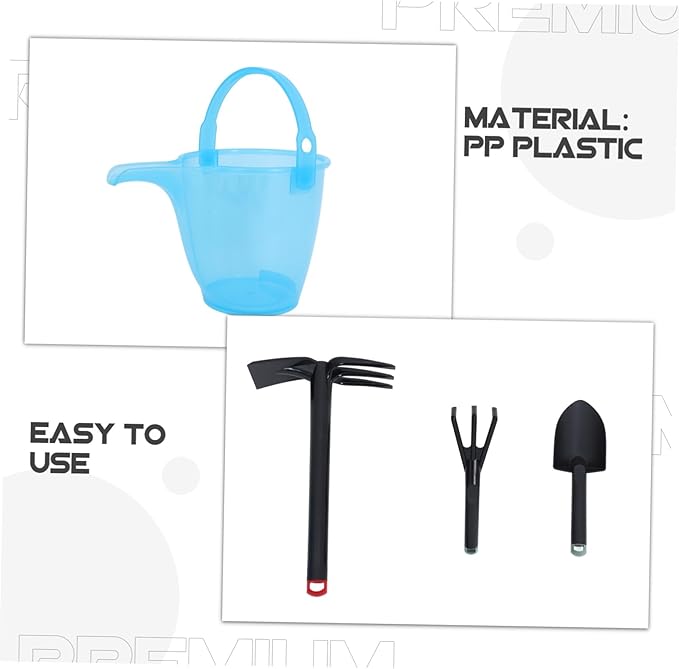 Gardening Tool Set Lightweight Plastic Shovel Rake and Bucket for Beach Sand Play Backyard Planting with Non-Slip Design Versatile Garden Hoes