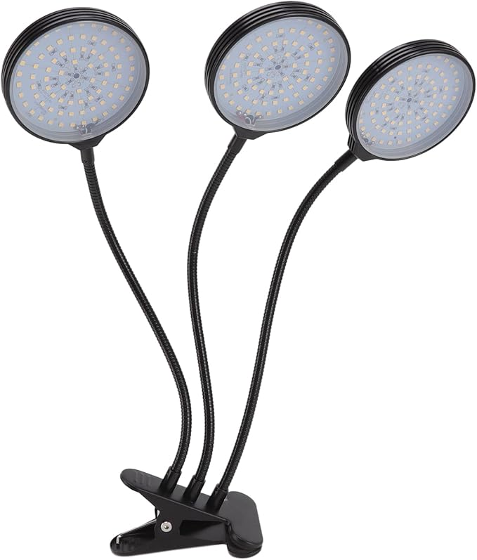 LED 45W Plant Grow Lamp with 3 Heads 360 Degree Bendable USB Powered Growing Light for Indoor Succulent Plants Aluminum PC Material