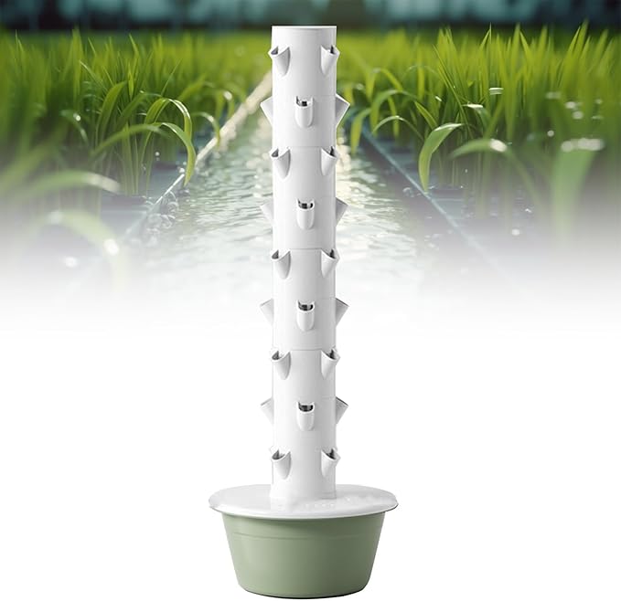 Hydroponic Growing TowerGarden Hydroponic GrowVertical Garden Planter Indoor Smart Garden Kitwith Hydrating Pump Adapterfor Herbs and Vegetables9Layers