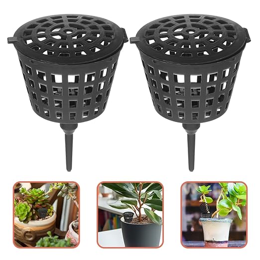 Happyyami 100Pcs Fertilizer Baskets Plastic Portable- Fertilizer Orchid Basket Fertilizer Mesh Basket with Lid Bonsai Fertilizer Box