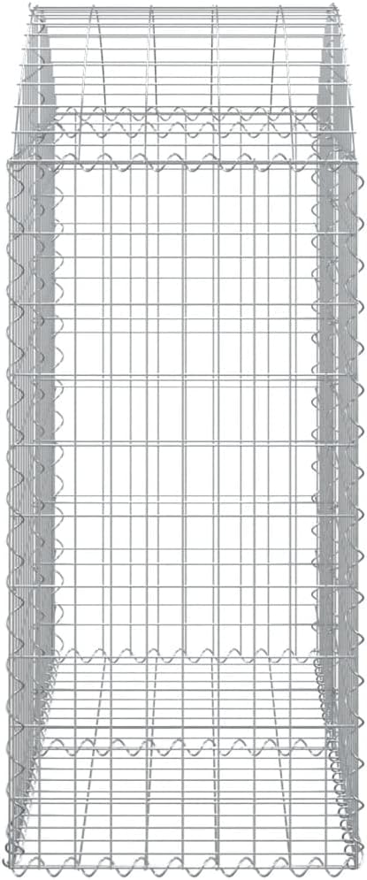 Gabion Basket Silver Galvanized Iron 39.4x39.4x47.2 in Rectangular Raised Garden Bed Outdoor Planter Box for Landscaping