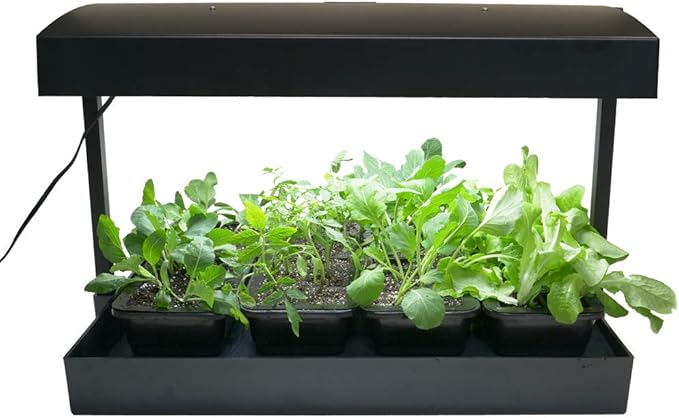 Hoss Indoor Seed Starting Light Kit | 6400K LED Lights with 48 Cells and Water Wicking Mat