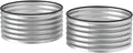 Set of Two 0.6mm Galvanized Steel Garden Beds 35.4 Dia x 16.9 H – Open Base Drainage-Optimized Rubber Edge Safety Silver