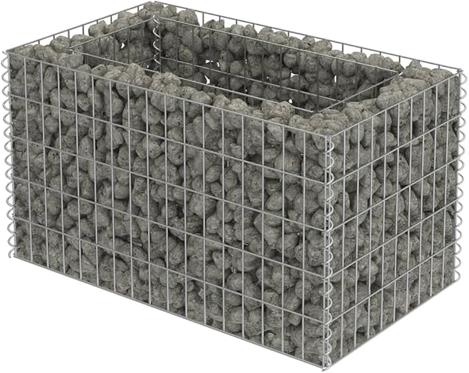 Outdoor Garden Gabion Basket Planter Raised Vegetable BedSteel Garden Decoration Raised Bed Galvanized Steel 35.4x19.7x19.7