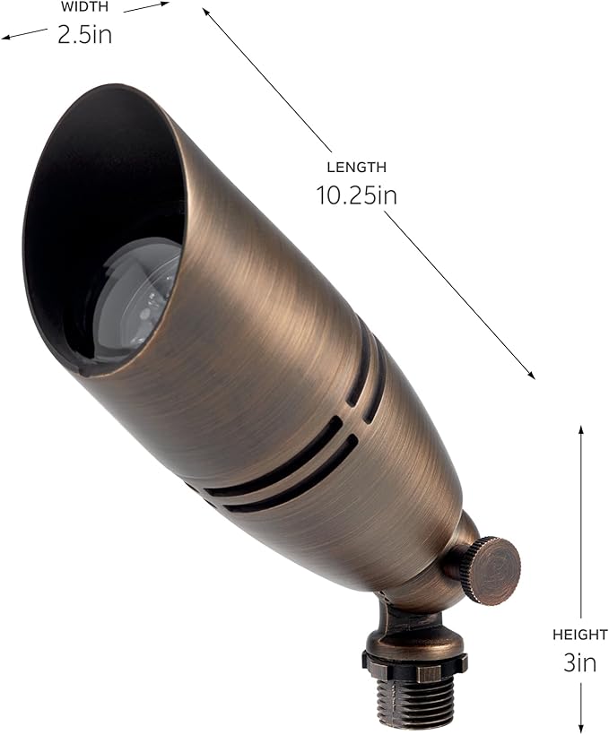 Kichler 12V MR-16 Fixed Socket Brass Accent Light Centennial Brass 3.00x10.25x2.50