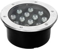 Outdoor Ground Light Embedded Round LED Underground Light IP66 Waterproof Recessed Landscape Lighting AC85-110V for Walkway Garden Stairs Deck Driveway Spotlights