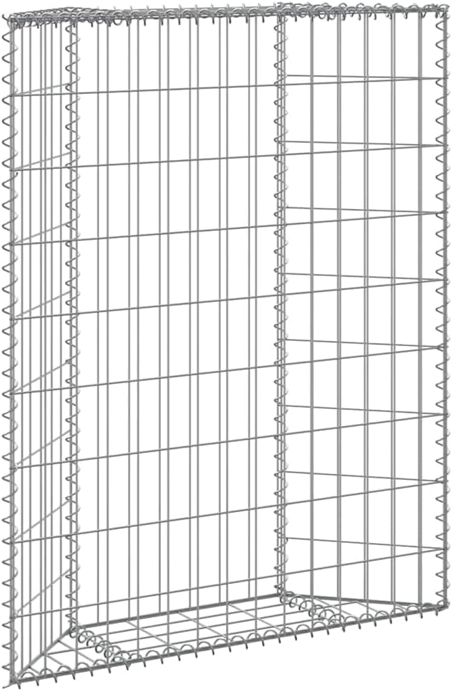 vidaXL Gabion Raised Bed - Galvanized Steel - ezium Shape - Versatile Plant Base - Ideal for Garden/Patio - Stable &amp Durable - Proof &amp Weather- - Silver - 31.5x7.9x39.4