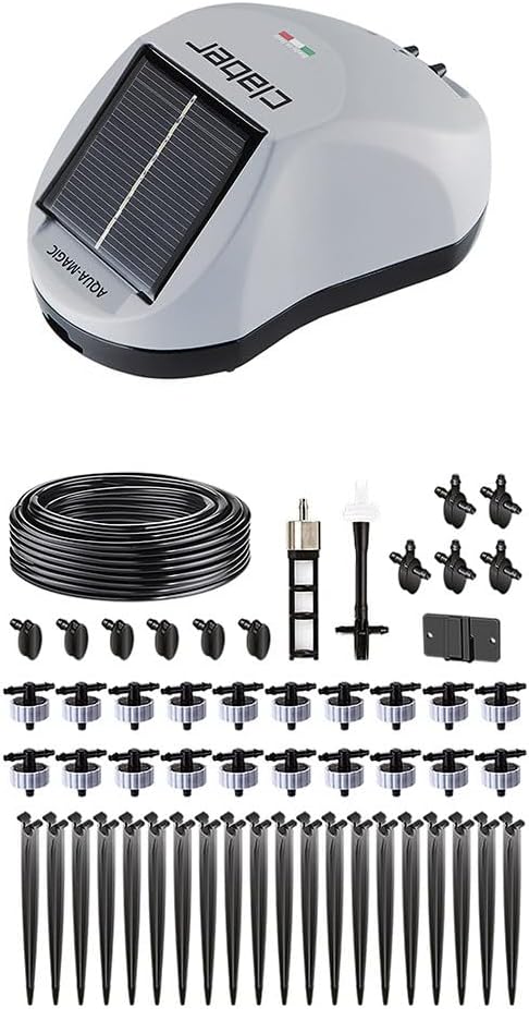 Claber Aqua Magic Solar Drip Irrigation System - Automatic Solar Watering for Up to 20 Outdoor Plants No Faucet Required