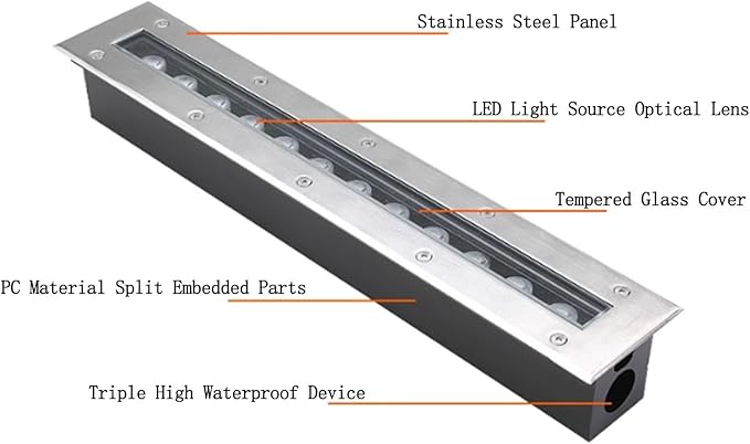 Outdoor Landscape Spotlight recessed LED Spotlight - Outdoor Landscape Lights - LED Long Strip recessed Light 220 V/24 V recessed LED Floor lamp IP67 Outdoor Waterproof O Green-9W