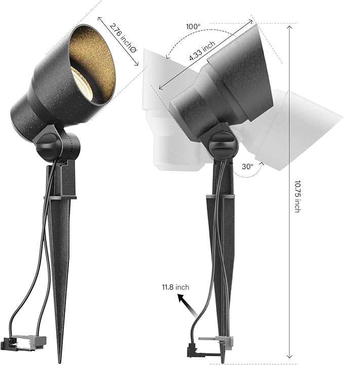 VENUS MANUFACTURING 10PK Low Voltage Landscape Lights Kits with 6 Pack Black 3Watt 200 Lumen LED Spotlight 12V Floodlights &amp 4 Pack 1.2Watt Outdoor Pathway Lighting for Sidewalk Walkway Black Ligh