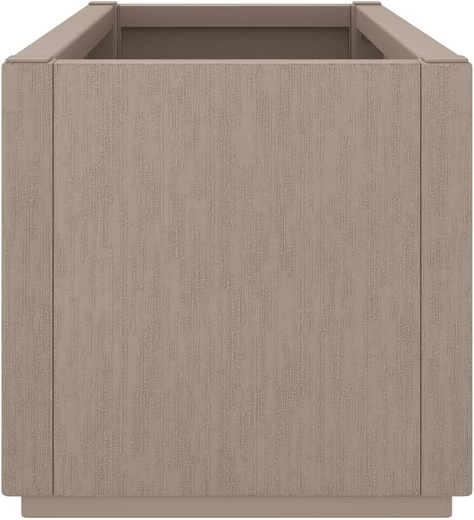 Light Brown Polypropylene Garden Planter Rectangular Outdoor Plant Pot 14.2x31.5x13.8 Inch Lightweight Container for Patio Balcony Herbs Flowers
