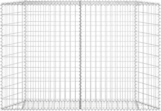 Galvanized Steel Trapezium Gabion Raised BedOutdoor Garden Galvanized Steel Wire Mesh Grid Stone Wall Flower Raised Bed for Vegetables Flowers Plants 59.1x7.9x39.4 -AA