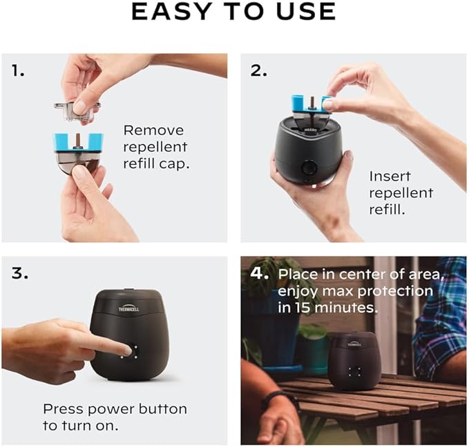 Thermacell E-Series Rechargeable Mosquito Repeller with 20’ Mosquito Protection Zone Bug Spray Alternative Scent Free