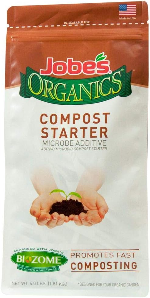 Jobe’s Organics 09026 Fertilizer 4 lb &amp Jobe's Organics 09926 Fast Acting Fertilizer Compost Starter 4 Pound