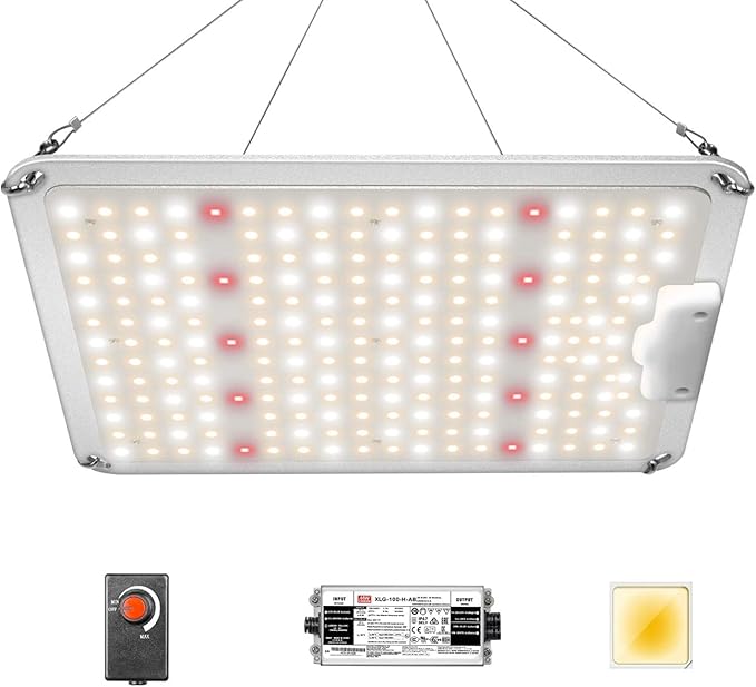 iPower 2025 1050W LED Grow Light Dimmable Full Spectrum with Mean Well Driver and Upgraded Diodes for Indoor Hydroponics Seeding Flower Veg
