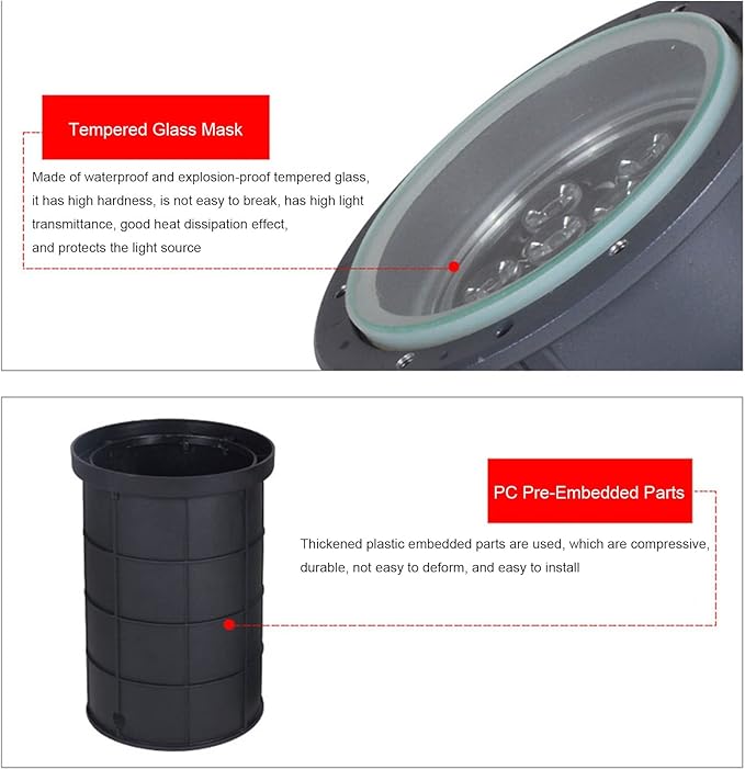Garden Buried Light Adjustable Angle LED Spotlight IP66 Waterproof AC85-265V LED Underground Light for Outdoor Pathway Patio Bridge Yard Landscape Lighting