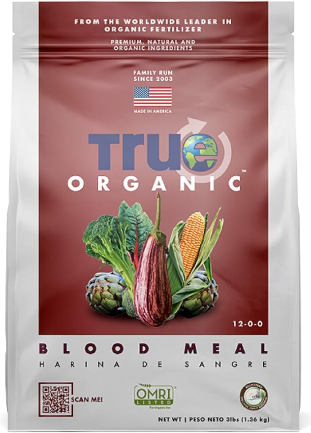 Burpee Bone Meal Fertilizer | Add to Potting Soil | Strong Root Development &amp True Organic Blood Meal Granular Fertilizer 3 lbs - CDFA OMRI Listed for Organic Gardening NPK 12-0-0