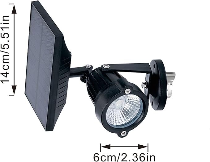 Outdoor LED Spotlight Waterproof Solar Spot Lights with Bracket Security Tree Light-Operated Adjustable IP65 Clip Lamp for Granary Courtyard Garden Pathway Landscape HWD0174