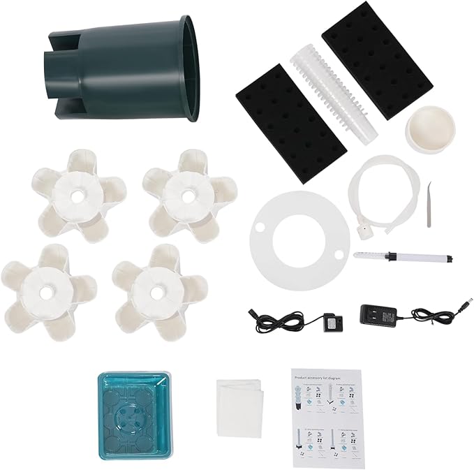 Hydroponics Growing System Indoor Garden 20-Holes Hydroponics Growing Box Kit with Water Pump Movable Vertical Vegetable Plant Tower for Growing Vegetable Fruit IP68 (20-Holes)
